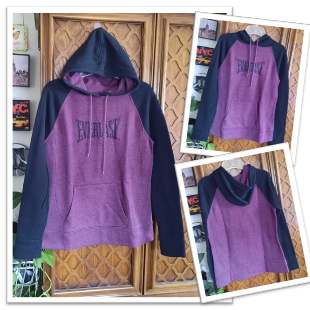 Everlast Sport Colorblock Sports Hoodie - Purple/Black, Size M
